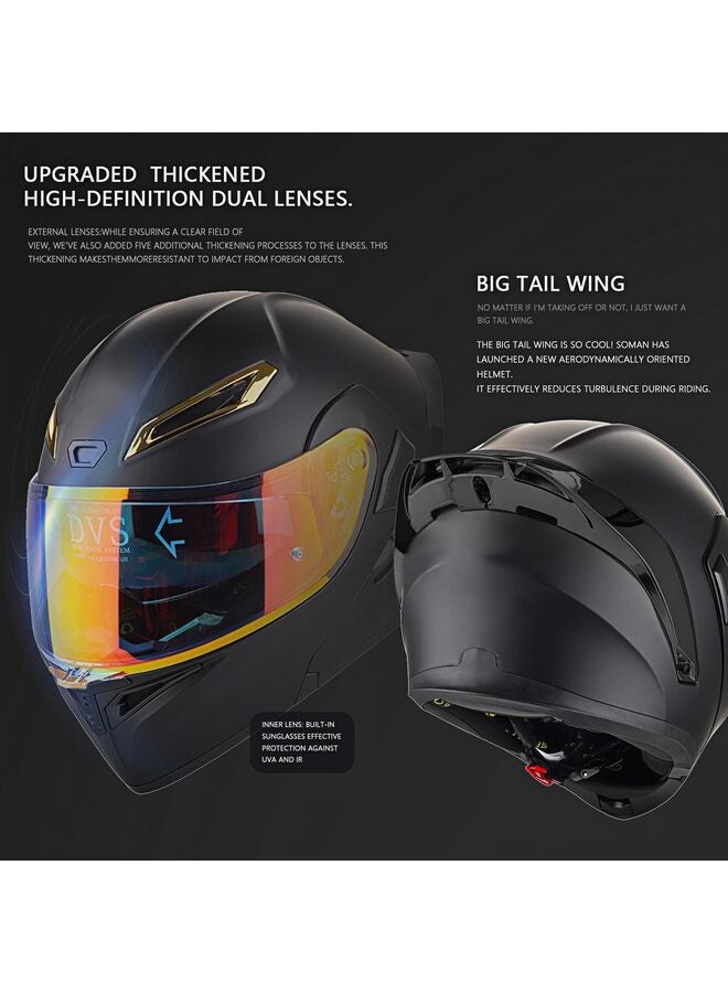 Unisex Adult Flip-Up Motorcycle Helmet, Carbon Fiber, Anti-Fog Visor, Aerodynamic Design, Integrated Bluetooth, DOT Approved (L) - Image 4