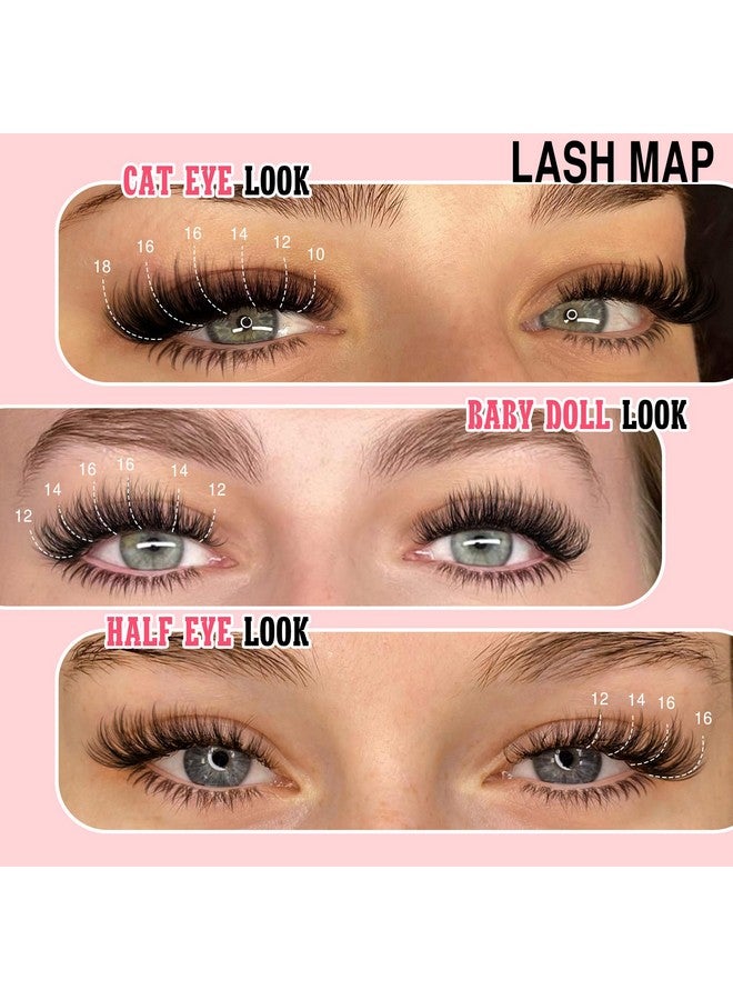 Goddvenus Goddvenus Lash Extension Kit Wispy Lash Clusters Kit Natural C Curl Fluffy Cluster Eyelash Extensions Individual Lashes Kit with Bottom Lash Clusters Waterproof Bond and Seal Tweezers DIY at Home - Image 5