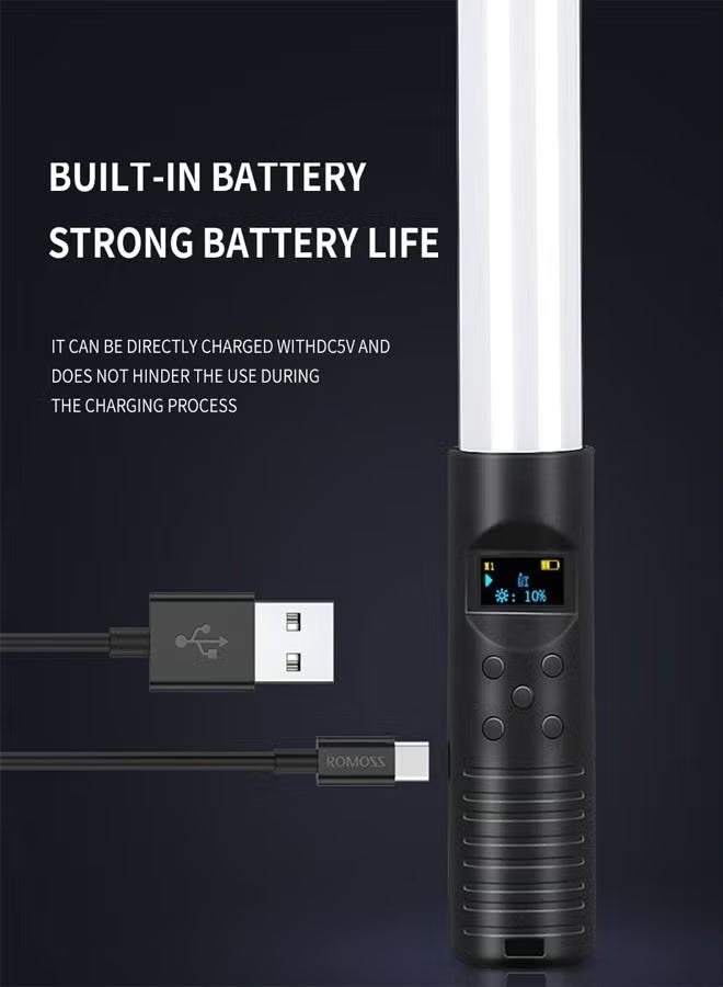 بادوم عصا إضاءة ليد محمولة من بادوم، 7 ألوان و10 أوضاع، عصا إضاءة فيديو تصوير محمولة للتصوير والحفلات، أنبوب إضاءة يعمل بالبطارية مع جهاز تحكم عن بعد لاسلكي - Image 2