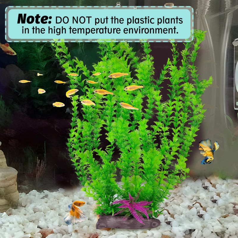 Hamiledyi Aquarium Plastic Plants Aquarium Decor Artificial Fish Tank Plants,Tall Fish Tank Decorations, Extra Large Aquarium Plant 20.4-inch Tall,1PCS - Image 4