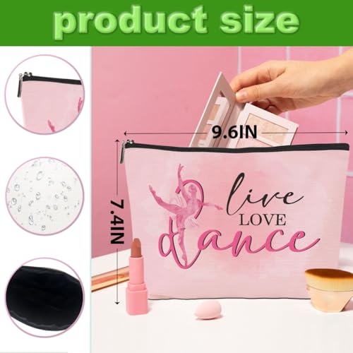 CQM 4 Pcs Dance Makeup Bag Dancer Gifts Dance Gifts Dance Stuff Cosmetic Bag Dance Recital Gifts for Girls Women Friends Teammates Travel Toiletry Bag Dance Teacher Gifts Graduation Birthday Gifts - Image 3