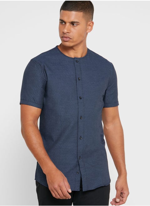 Textured Print Regular Fit Shirt