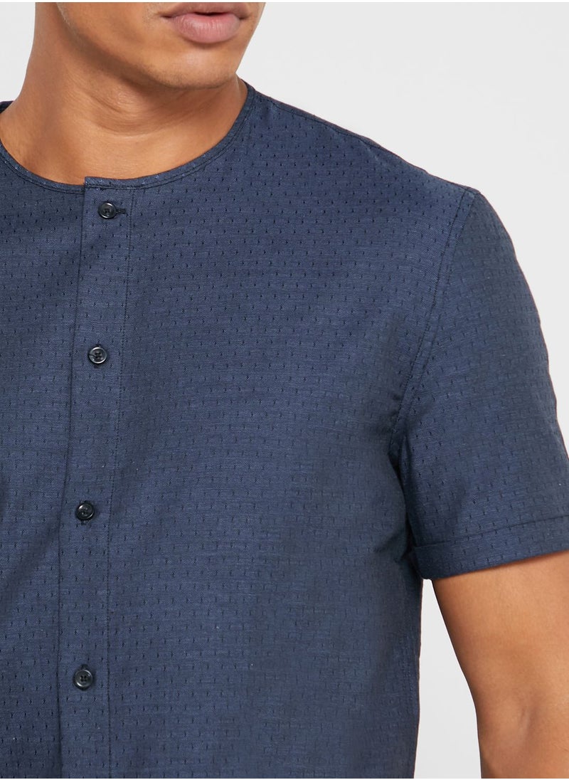 87Origins - Textured Print Regular Fit Shirt - Image 1