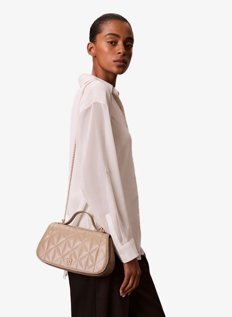 CALVIN KLEIN Quilted Emblem Logo Chain Bag - Image 2