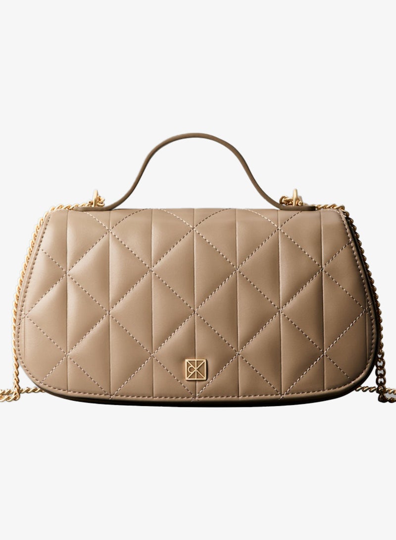 CALVIN KLEIN Quilted Emblem Logo Chain Bag - Image 1