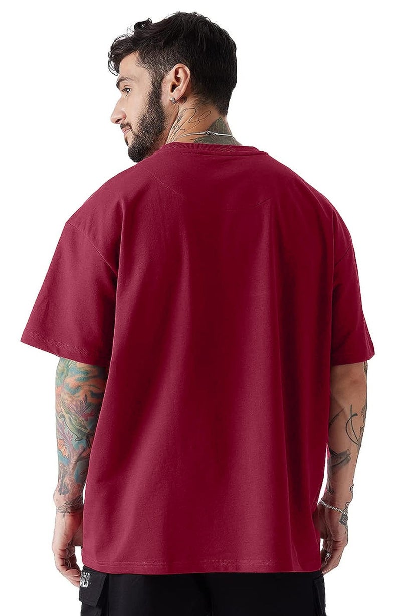 LEOTUDE Men's Oversized Half Sleeve Round Neck T-Shirt (PO3_FS49_Wolf_MSTD_Smile_Shark_P_Multicolor6_XXL) - Image 3