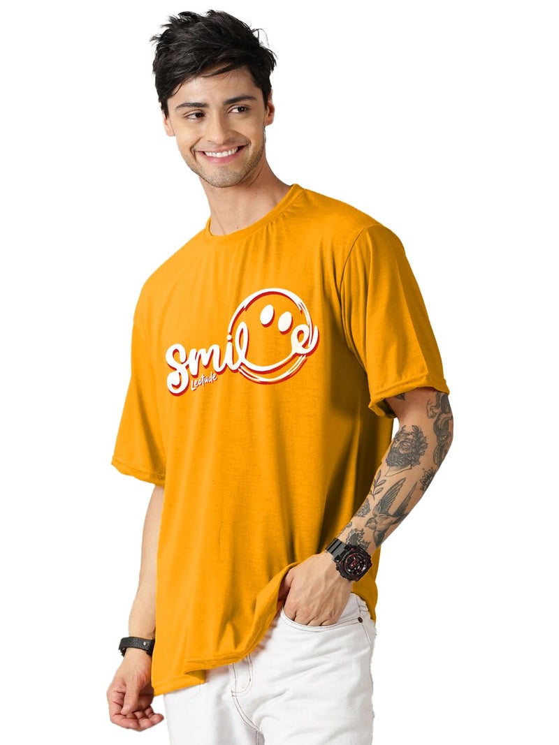 LEOTUDE Men's Oversized Half Sleeve Round Neck T-Shirt (PO3_FS49_Wolf_MSTD_Smile_Shark_P_Multicolor6_XXL) - Image 4
