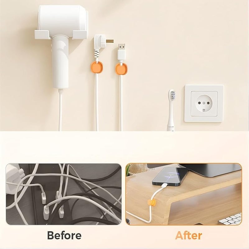 Cable Clips Magnetic Cord Organizer Holder,Upgrade Cord Holder for Nightstand, Adhesive Wire Cable Clips for Phone Charger Home Desk Car Office (Black, 6PCS) - Image 4