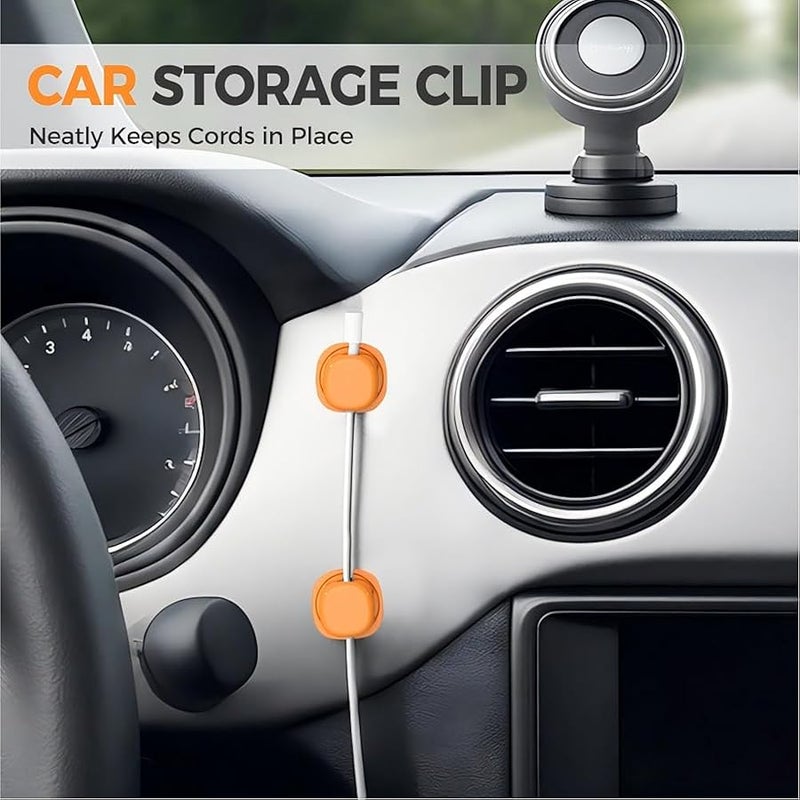 Cable Clips Magnetic Cord Organizer Holder,Upgrade Cord Holder for Nightstand, Adhesive Wire Cable Clips for Phone Charger Home Desk Car Office (Black, 6PCS) - Image 2