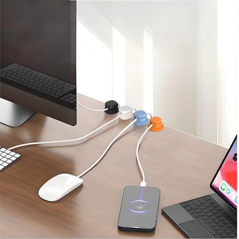 Cable Clips Magnetic Cord Organizer Holder,Upgrade Cord Holder for Nightstand, Adhesive Wire Cable Clips for Phone Charger Home Desk Car Office (Black, 6PCS) - Image 3