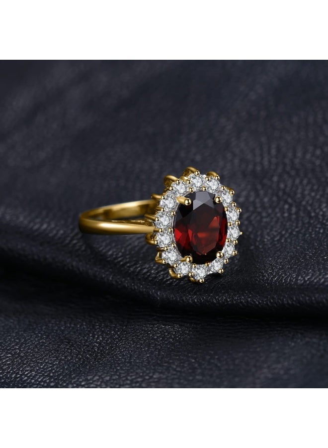 Princess Diana Style Kate Middleton Class Gemstone Birthstone Sapphire Halo Engagement Ring for Women – Adjustable Opening Design, Anniversary Ring - Image 3