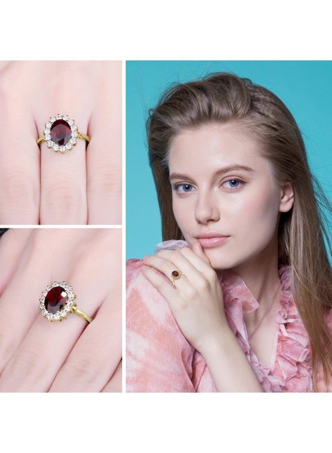 Princess Diana Style Kate Middleton Class Gemstone Birthstone Sapphire Halo Engagement Ring for Women – Adjustable Opening Design, Anniversary Ring - Image 4