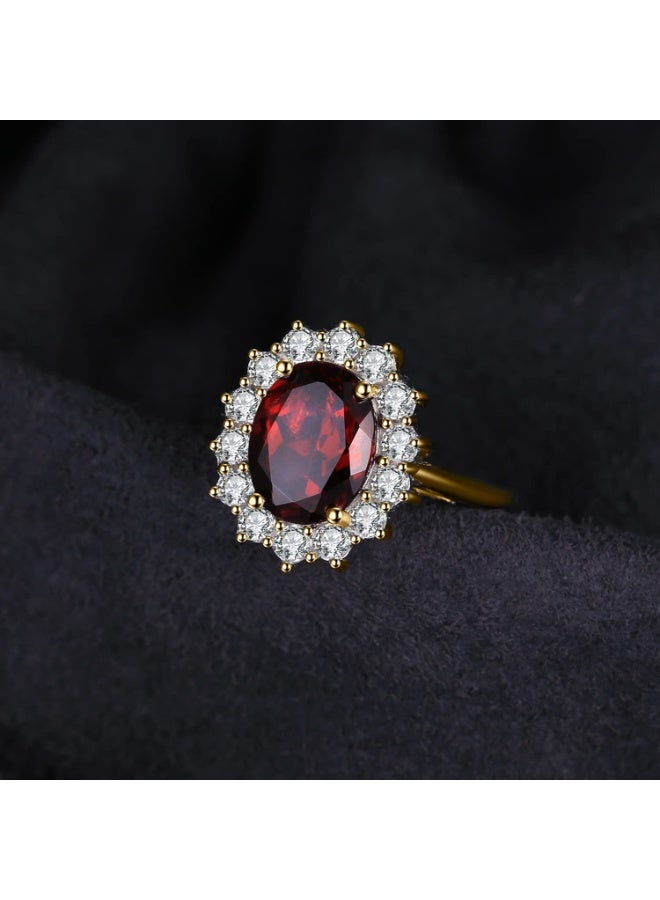 Princess Diana Style Kate Middleton Class Gemstone Birthstone Sapphire Halo Engagement Ring for Women – Adjustable Opening Design, Anniversary Ring - Image 2