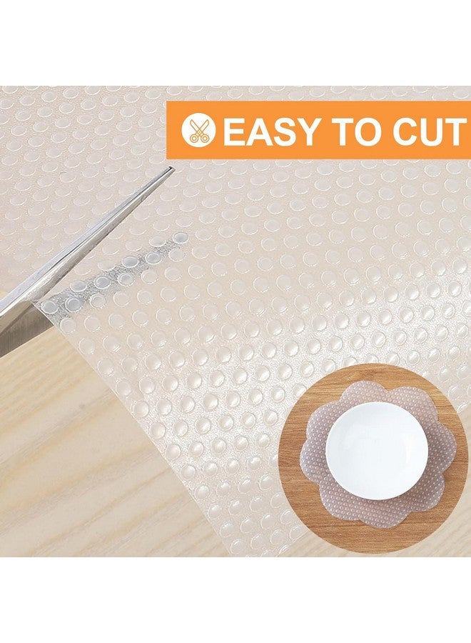 ElastPro حصيرة/ورقة مضادة للانزلاق قابلة للغسل من إيلاست برو من مادة EVA بدرجة غذائية للثلاجة، بطانة الرفوف، الطاولة، درج المطبخ (شفافة منقطة، 45 سم × 5 م) - Image 3