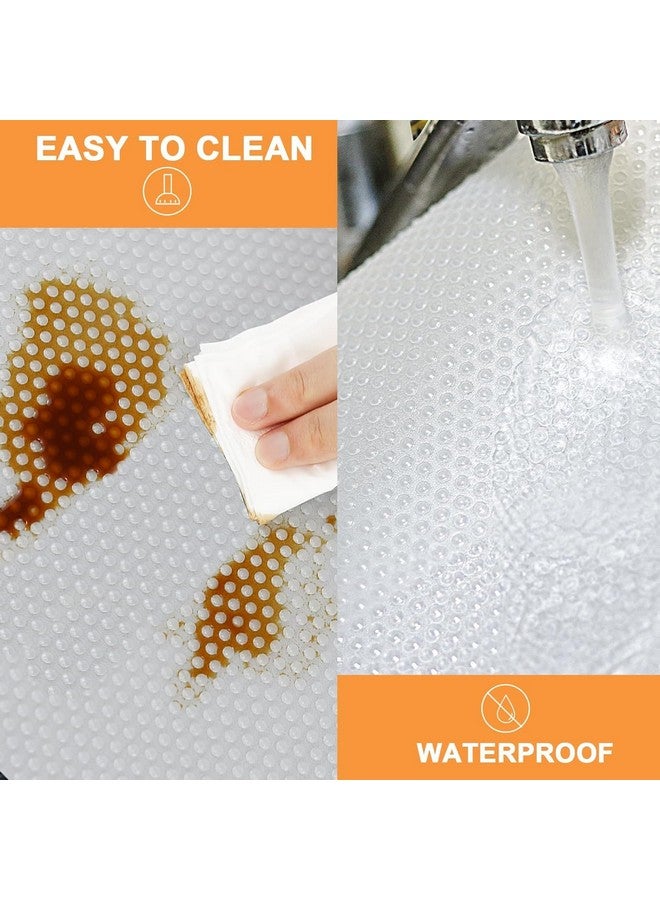 ElastPro حصيرة/ورقة مضادة للانزلاق قابلة للغسل من إيلاست برو من مادة EVA بدرجة غذائية للثلاجة، بطانة الرفوف، الطاولة، درج المطبخ (شفافة منقطة، 45 سم × 5 م) - Image 5