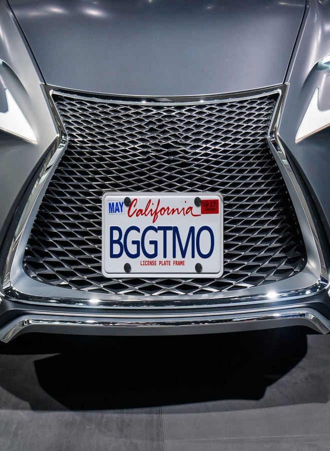 BGGTMO حامل لوحة ترخيص BGGTMO - طقم تركيب لوحة الترخيص الأمامية، محول تثبيت إطار لوحة ترخيص السيارة العالمي مع غطاء برغي من الفولاذ المقاوم للصدأ، أربطة كابلات - Image 5