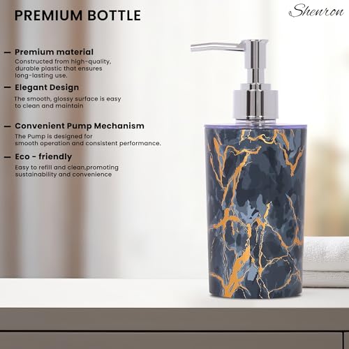 Shenron Refillable Liquid Soap Dispenser, Unbreakable Plastic Dispenser for Sanitizer, Lotion, Shampoo & Handwash Bottle for Kitchen, Bathroom, Shower, Wash Basin, 250ML (Blue, Pack of 2) - Image 3