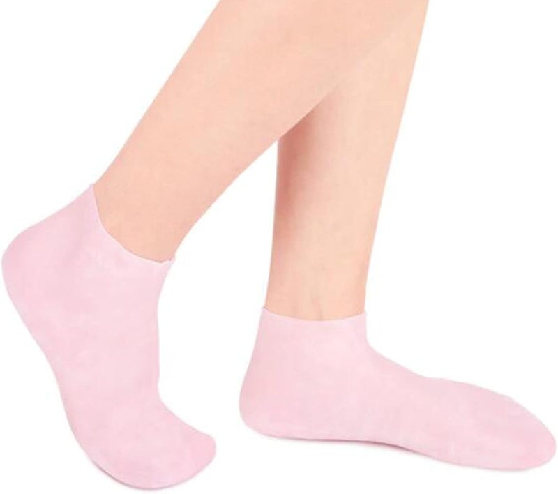 klarako Soft Silicone Socks for Cracked Feet, Moisturizing Rough, for Repairing Softening Dry Feet Skins, Rough, Pink L - Image 5
