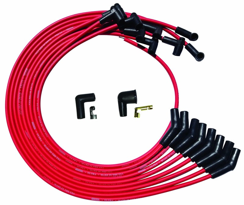 Moroso 52045 Ultra Series Red Spark Plug Wires, Big Block Chevy, Under Header Routing, 135 Degree Plug Ends, HEI Distributor - Image 5