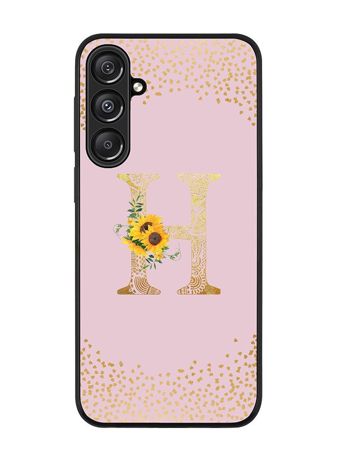 Stylizedd For Samsung Galaxy A16 / A16 5G Case,Slim fit Camera Protection, Shockproof Thin Phone cover - Custom Floral Monogram - H (Pink ) - Image 1