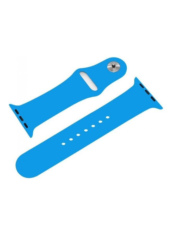 NIBEMINENT Silicone Replacement Band For Apple Watch 42/44mm Surf Blue - Image 5