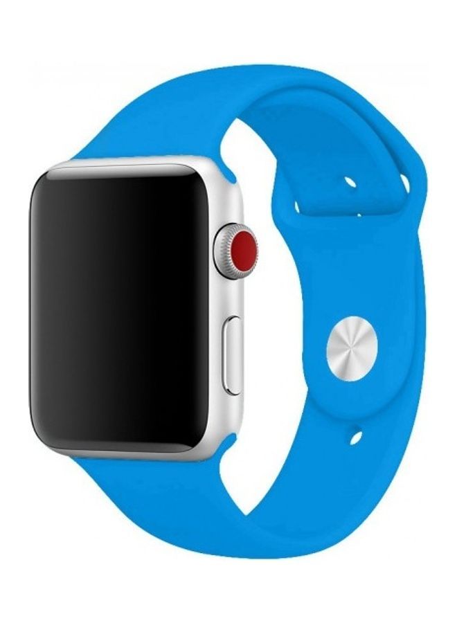 NIBEMINENT Silicone Replacement Band For Apple Watch 42/44mm Surf Blue - Image 1