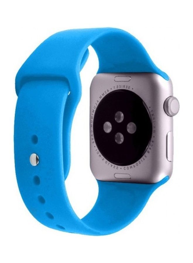 NIBEMINENT Silicone Replacement Band For Apple Watch 42/44mm Surf Blue - Image 2
