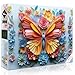 R RUCKERCO 1000 Piece Puzzle for Adults Butterfly Noctilucous Jigsaw Puzzles Challenging 3D Puzzles Stunning Flower Art Wall Decor Gift for Adult Puzzle Lovers 275x196 Inch - Image 2