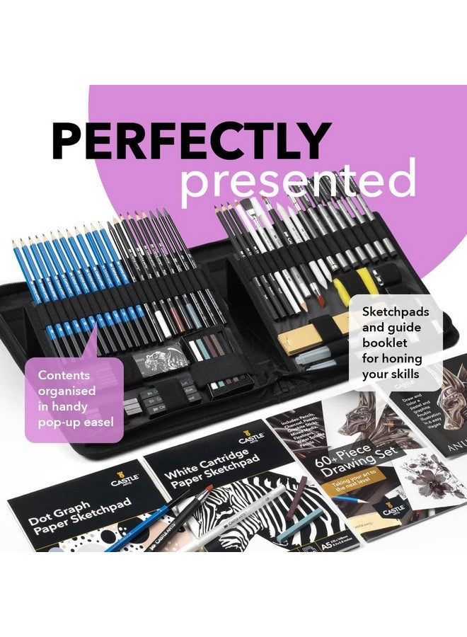 Castle Art Supplies Comprehensive Drawing And Sketching Set Graphite And Charcoal Pencils With 28Page Booklet And Sketchpads - Image 2