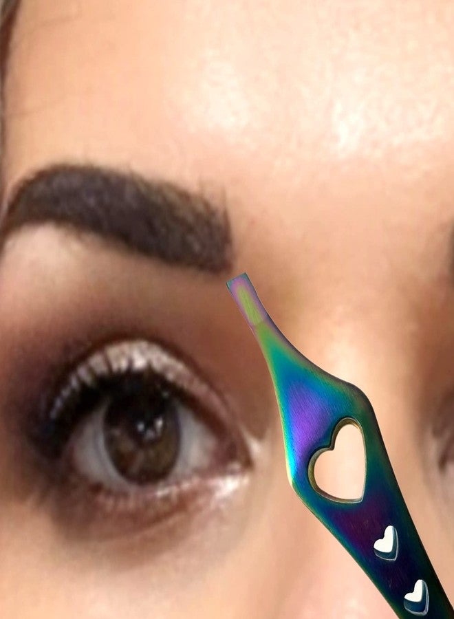 ALAZCO 2 in 1 Rainbow Double Ended Tweezers Sharp Slant Precision Tweezer for Eyebrows & Ingrown Hair Removal Skin Care Tool Blackhead Pimple Comedone Remover (2pc) - Image 4