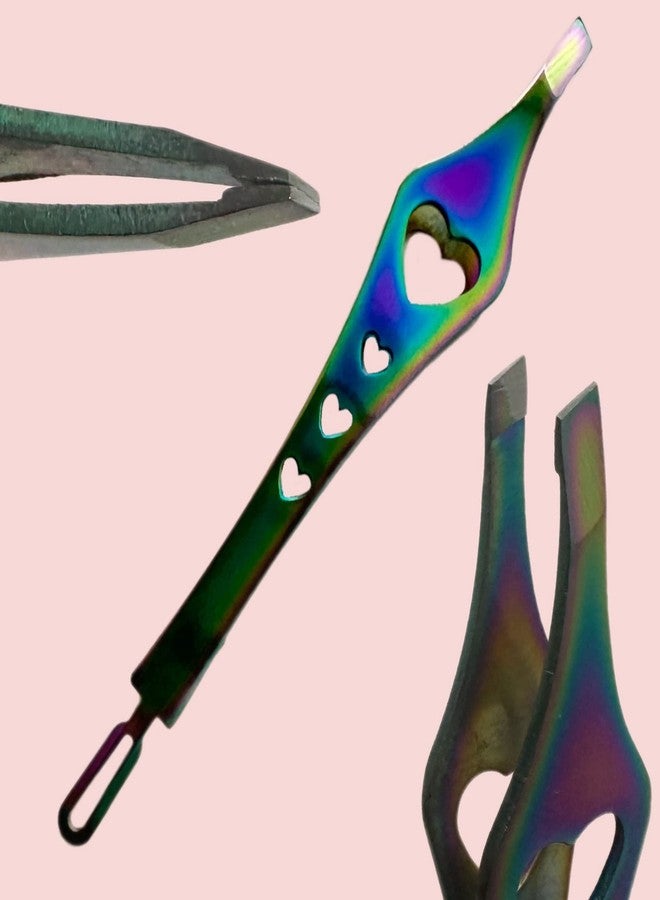 ALAZCO 2 in 1 Rainbow Double Ended Tweezers Sharp Slant Precision Tweezer for Eyebrows & Ingrown Hair Removal Skin Care Tool Blackhead Pimple Comedone Remover (2pc) - Image 5