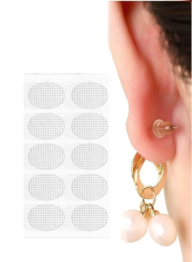 INSIME Ear lobe support for earrings | Ear stickers for heavy earrings | Invisible Earlobe supporter heavy earring | Ear lock supporting patches | Waterproof Ear tape earrings ear lock sticker (10 Paches) - Image 1
