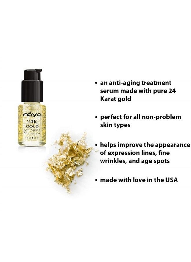 Raya - RAYA 24K Gold Anti-Aging Suspension (510) | Anti-Aging Facial Treatment Serum for All Skin Types | Made with Pure 24 Karat Gold | Softens and Helps Reduce Fine Lines and Wrinkles - Image 1