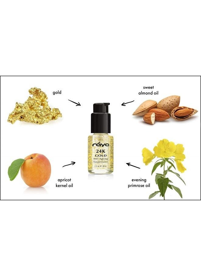 Raya - RAYA 24K Gold Anti-Aging Suspension (510) | Anti-Aging Facial Treatment Serum for All Skin Types | Made with Pure 24 Karat Gold | Softens and Helps Reduce Fine Lines and Wrinkles - Image 1