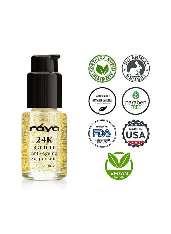 Raya - RAYA 24K Gold Anti-Aging Suspension (510) | Anti-Aging Facial Treatment Serum for All Skin Types | Made with Pure 24 Karat Gold | Softens and Helps Reduce Fine Lines and Wrinkles - Image 1