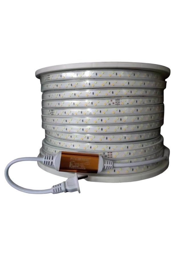 سيان تك شريط خرطوم إضاءة LED مرن،120ليد 4 حركة ( ابيض – وورم – كول – فلاش ) ، لفة 100متر مقاوم للماء، 220 فولت، إضاءة داخلية وخارجية، واير ليس 13وات لكل متر بضمان ثلاث سنوات وعمر افتراضي 10سنوات من سيان تك - Image 1