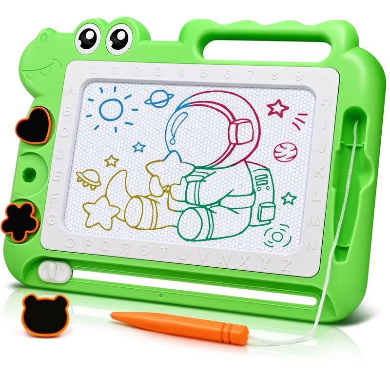 AiTuiTui Magnetic Drawing Board Toddler Toys Gift for Girls Boys Color Sketch Writing Scribble Doodle Pad Travel Games Educational Learning Kids Toys for Birthday or Easter Green - Image 2