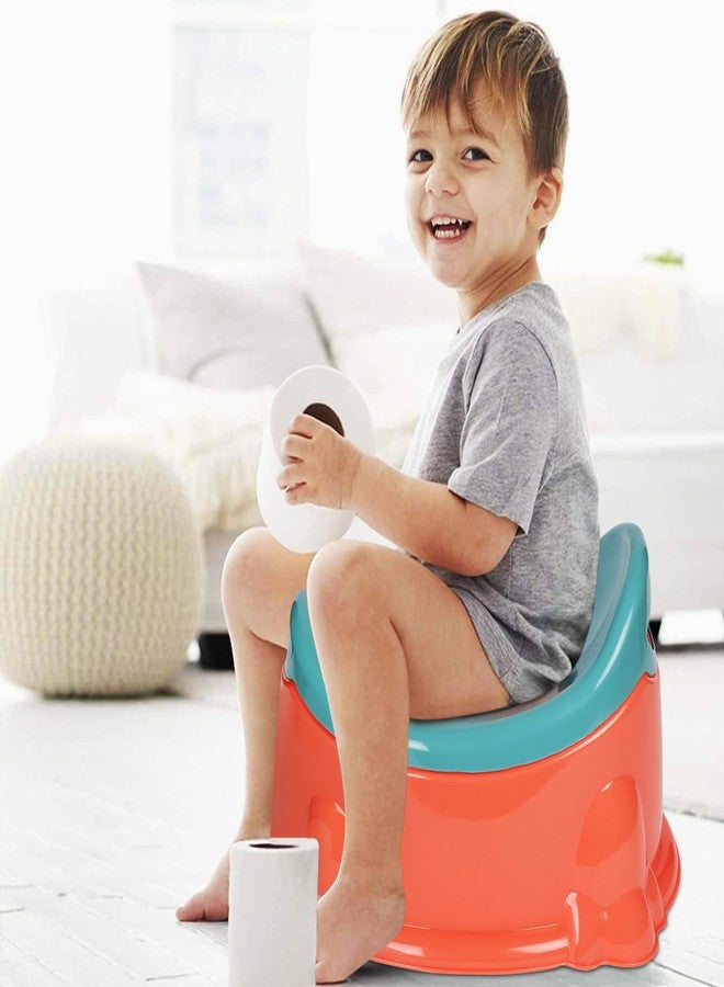 Zerya Apple Potty Toilet Trainer Seat with Removable Bowl And Closing Lid and High Back Support for 6-18 Month Toddler Boys Girls (Orange) - Image 3