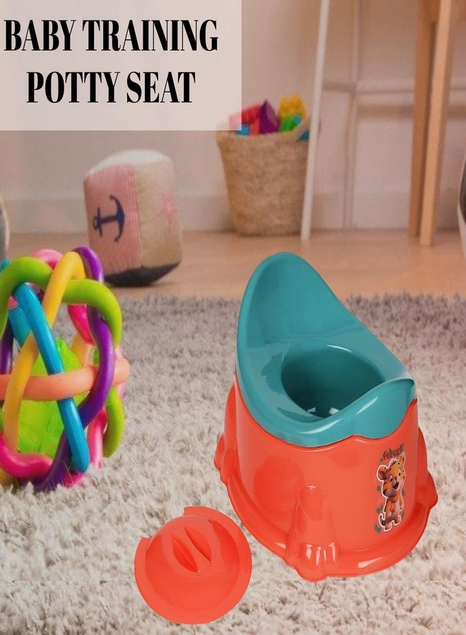 Zerya Apple Potty Toilet Trainer Seat with Removable Bowl And Closing Lid and High Back Support for 6-18 Month Toddler Boys Girls (Orange) - Image 5
