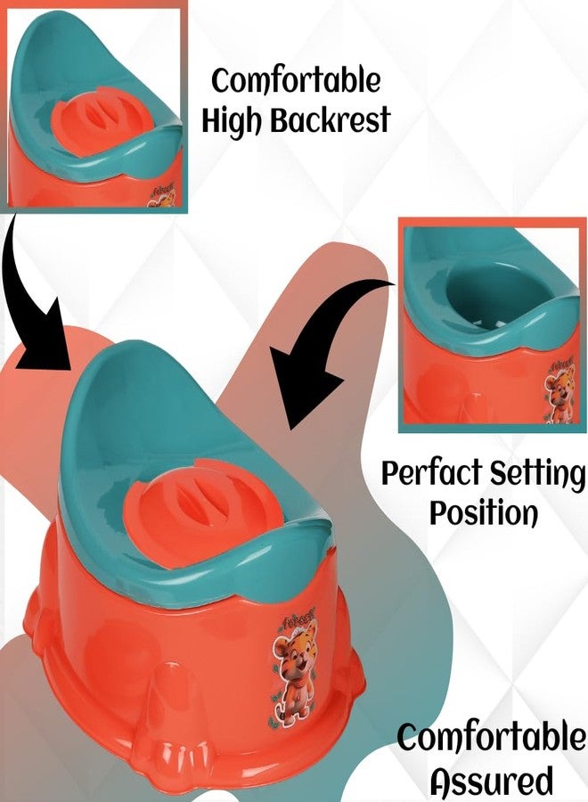 Zerya Apple Potty Toilet Trainer Seat with Removable Bowl And Closing Lid and High Back Support for 6-18 Month Toddler Boys Girls (Orange) - Image 2