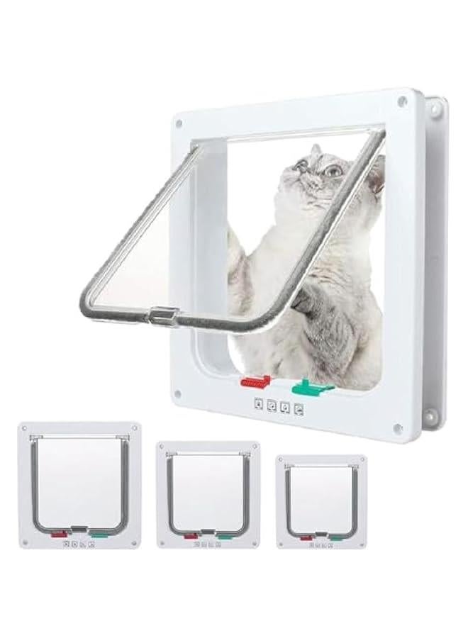 TRASSLE Thin Cat Door for Windows, Pet Doors and Sliding Door, Safety Pet Door with 4 Way Lock, Weatherproof Cat Flap for Thin Door and Wall - Image 1