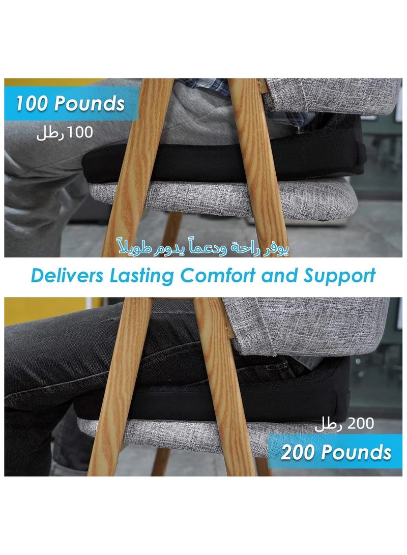 Black Memory Foam Seat Cushion for Sciatica Tailbone Pain Relief Ergonomic Office Chair Car Truck Seat Pad with Non-Slip Bottom Improves Posture Vision - Image 5