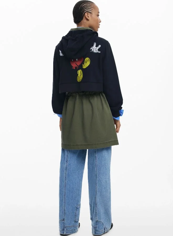 DESIGUAL Green Mickey Combined Parka for Women | Best Price UAE