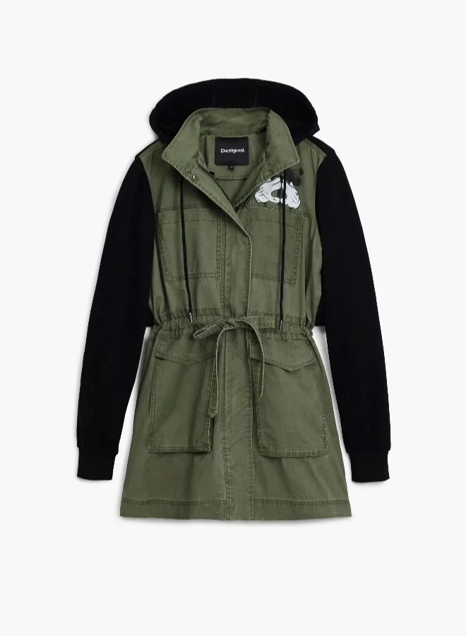 DESIGUAL Green Mickey Combined Parka for Women | Best Price UAE