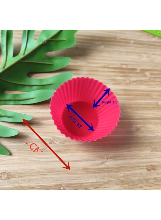 Generic - Silicone Muffin Cups Round Cake Cups Silicone Pudding Cake Mold Egg Tart Mold 7g/6g - Daily Tableware Baking Tools-Specifications:7 Grams-Color:Pink - Image 1