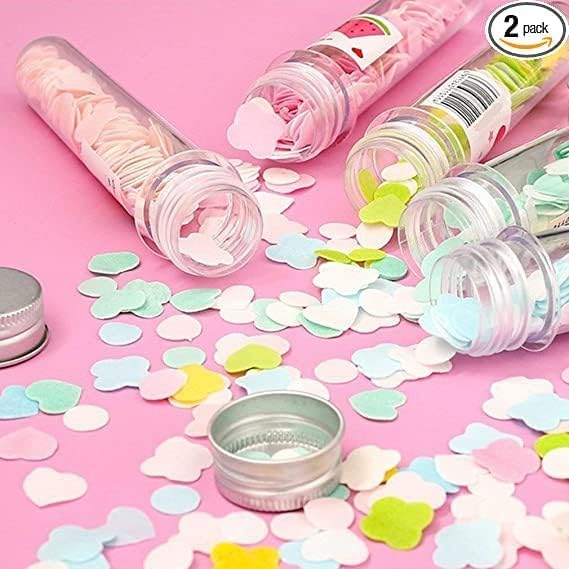 Luxoper Pack of 2 Portable Paper Soap Flakes for Hand & Bath - Beautiful Flower Tube Bottle Mini Soap Travel-Friendly, Disposable, Scented, Soft Soap Sheets - Home, Office & Outdoor for Women & Men - Image 4