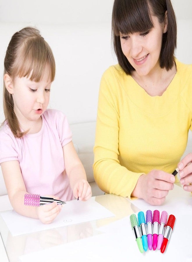 DomeStar 24PCS Lipstick Shape Pens, Creative Ballpoint Pens Rhinestone Crystal Ballpoint Pen Lipstick Cute Ball Pen for Office Stationery Women Girls Students Children Gift - Image 4