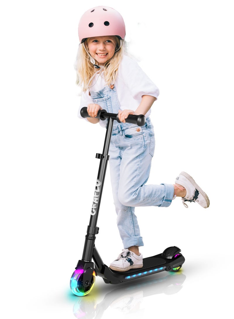 GRAFLO 2 Wheels Electric Scooter for Kids, 60W Motor, 21.6V Lithium Battery, 8KM/H Max Speed, Light-up Wheels, Height-Adjustable Handlebar, Kids Scooter with Flash Wheel & Deck Lights. - Image 1