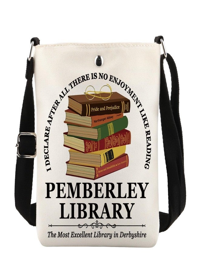 MAOFAED Literary Inspired Gift, Pemberley Library Crossbody Bag for Book Lover, Book Nerd Gift, Bookish Gift (pemberley library) - Image 1