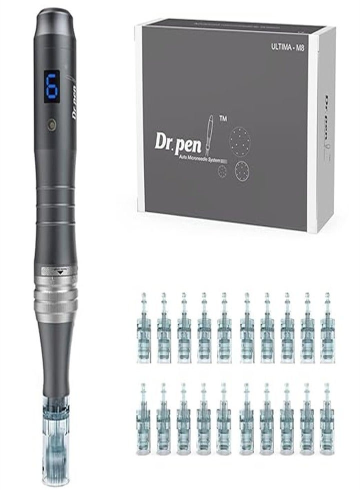 دي آر. بن قلم Dr. Pen M8 Beauty Micro-Needle الاحترافي - لاسلكي - أفضل مجموعة للعناية بالبشرة للوجه والجسم (مع خراطيش بديلة)  - Image 1